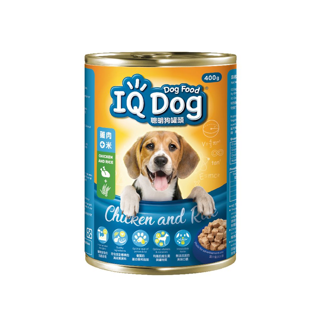 【IQ Dog】聰明狗罐頭400gx24罐(箱)/ 雞肉+米
