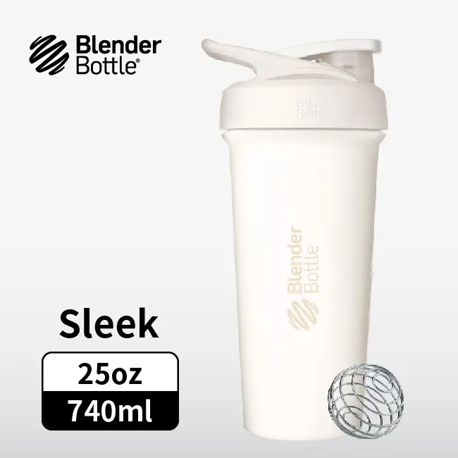 Blender Bottle Sleek按壓式不鏽鋼水壺/ 奶油白/ 25oz/ 740ml