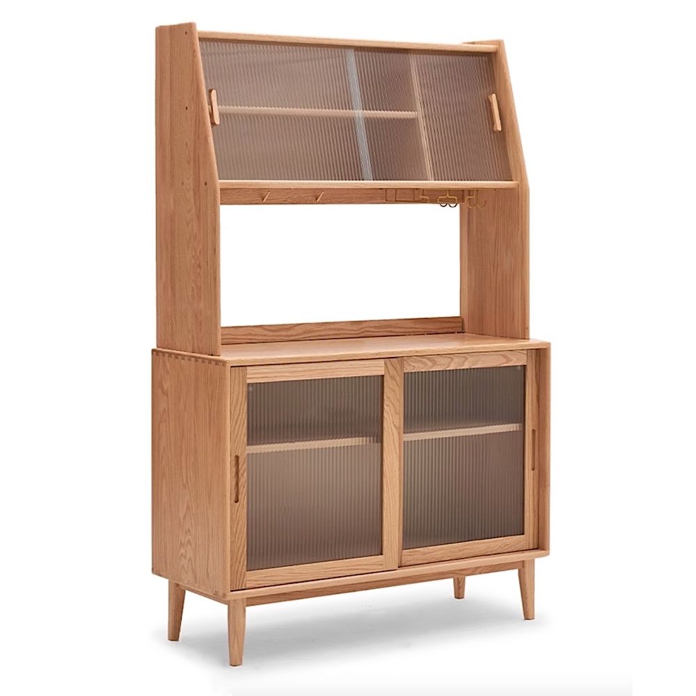 【橙家居・家具】/預購/貝里系列1.1米兩門款實木餐邊櫃上下節 BL-F8142