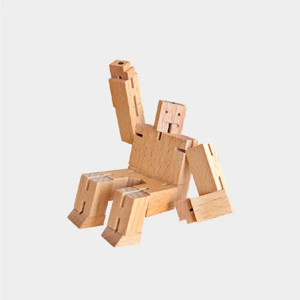 Areaware Cubebot酷比人變形機器人公仔/ 迷你/ 樸實木