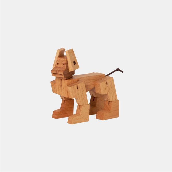 Areaware Milo Cubebot酷比狗變形機器狗公仔/ 小型/ 樸實木