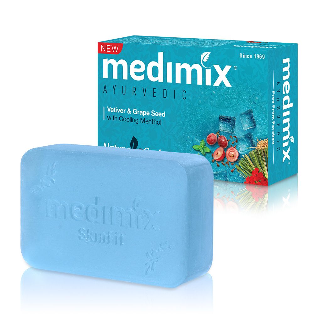 MEDIMIX 印度當地內銷版皇室藥草浴美肌皂125g 12入/ 沁涼藍寶石12