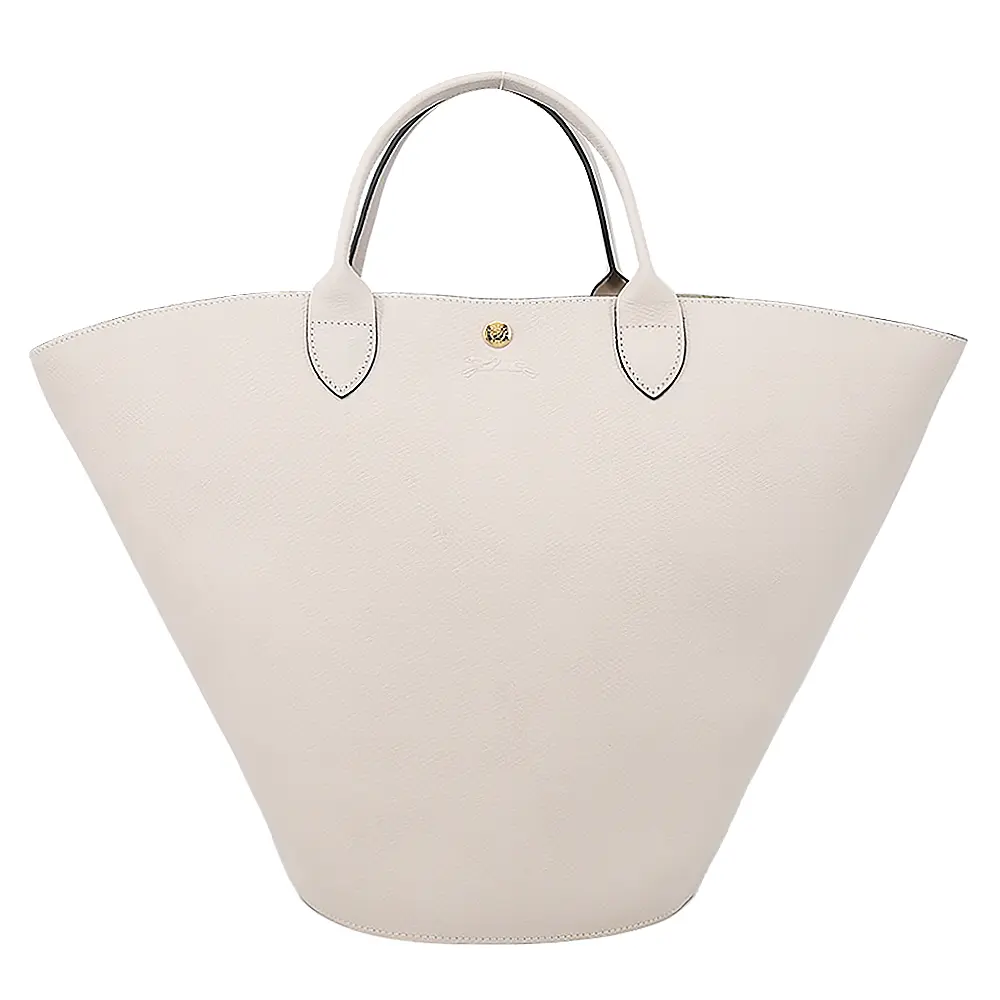 LONGCHAMP ÉPURE系列牛皮壓印手提包(特大)/平行輸入/ 白