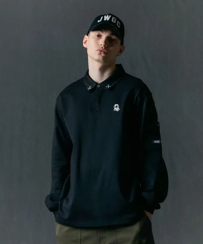 【ON the Green】JAMIE WEST Squad長袖Polo衫/黑色/ L