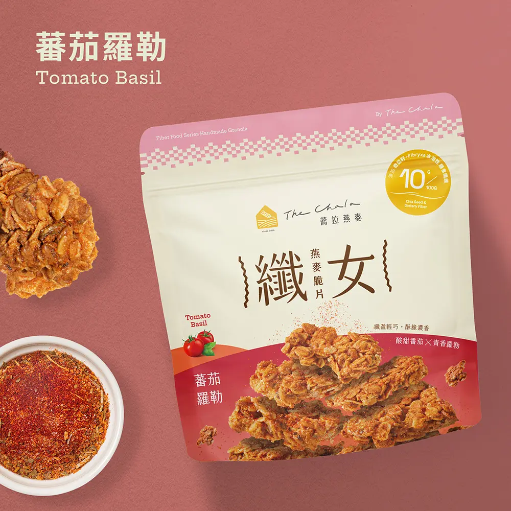 纖女燕麥脆片/ 蕃茄羅勒/ 植物五辛素