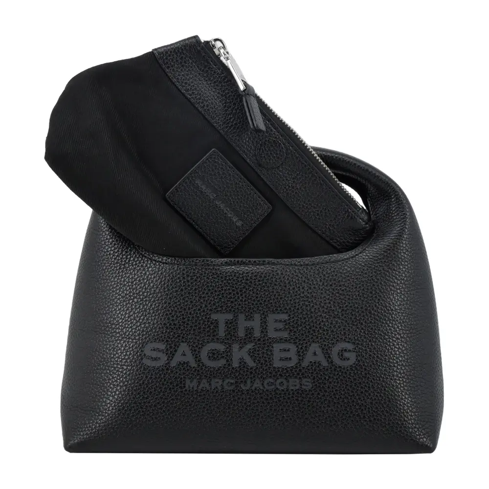 MARC JACOBS THE MINI SACK荔枝皮手提包(附內袋)-迷你/黑/平行輸入