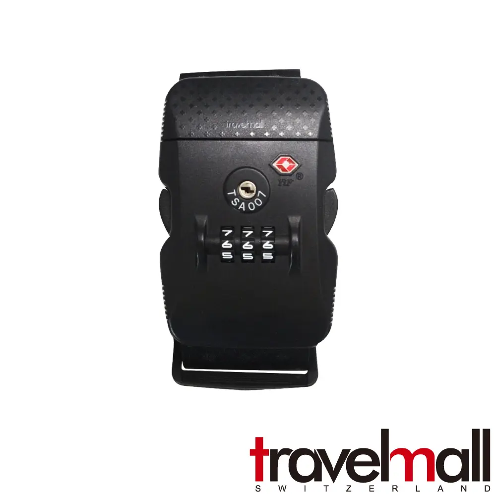 travelmall TSA行李箱保護織帶鎖/ 黑
