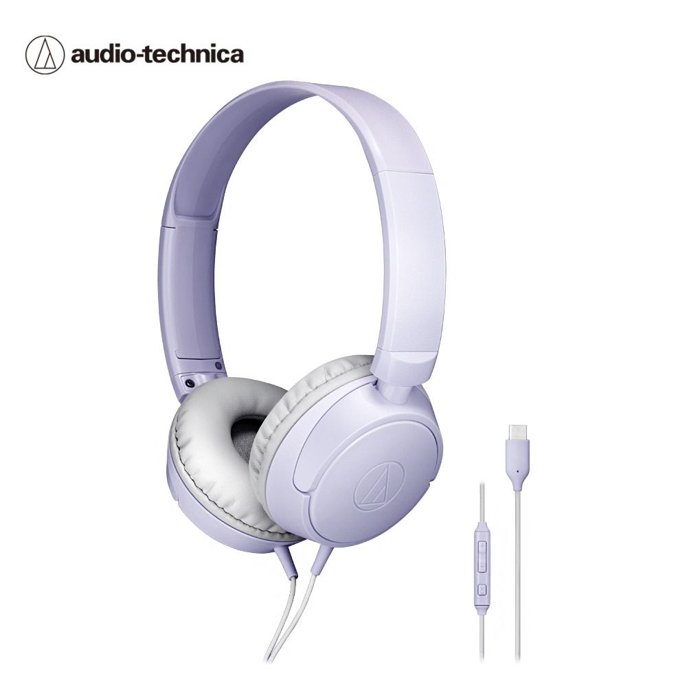audio-technica 鐵三角 ATH-S120C USB Type-C耳罩式耳機/ 淡紫色