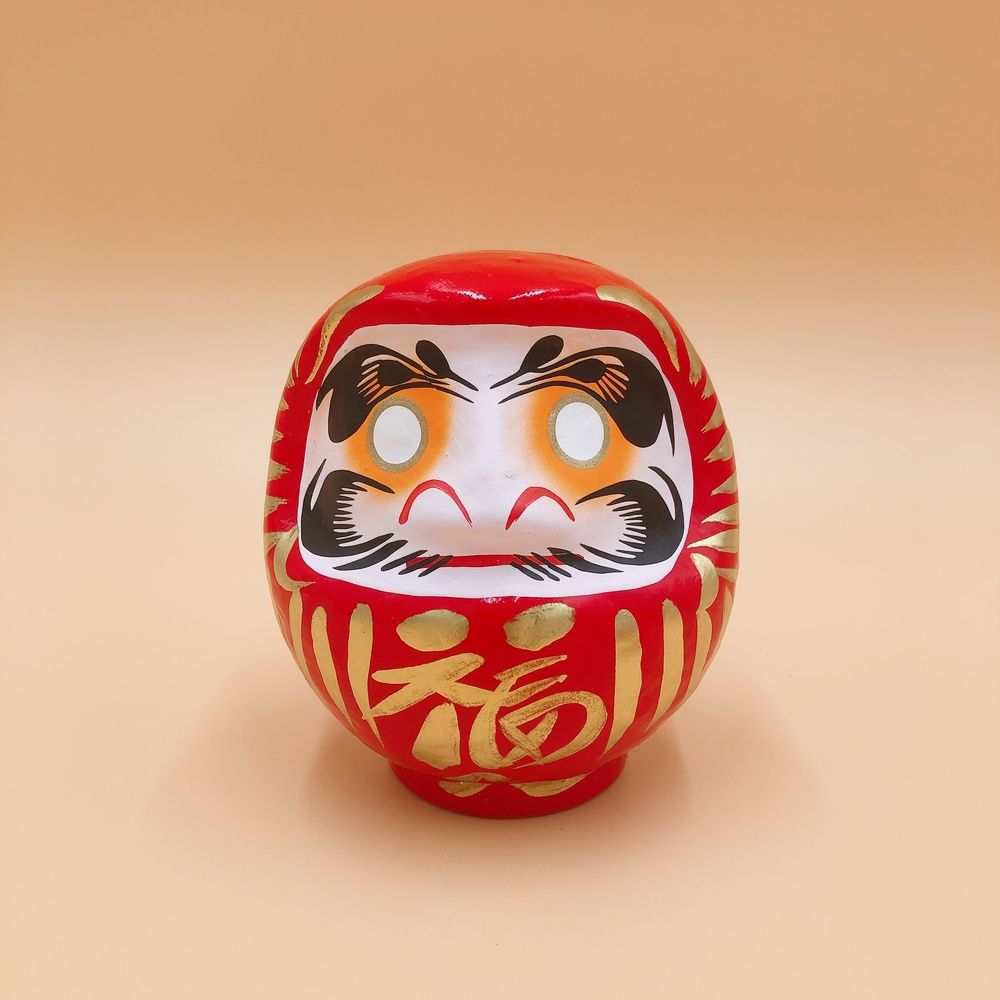 江戶御緣物語 招福祈願 達摩不倒翁 だるま 紅色 12cm (擺設 送禮 許願 DIY)
