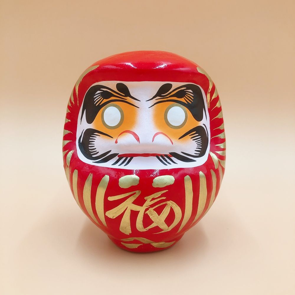 江戶御緣物語 招福祈願 達摩不倒翁 だるま 紅色 15cm (擺設 送禮 許願 DIY)