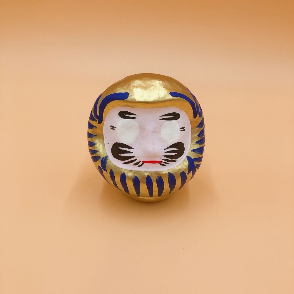 江戶御緣物語 招福祈願 達摩不倒翁 だるま 金色 9cm(擺設 送禮 許願 DIY)