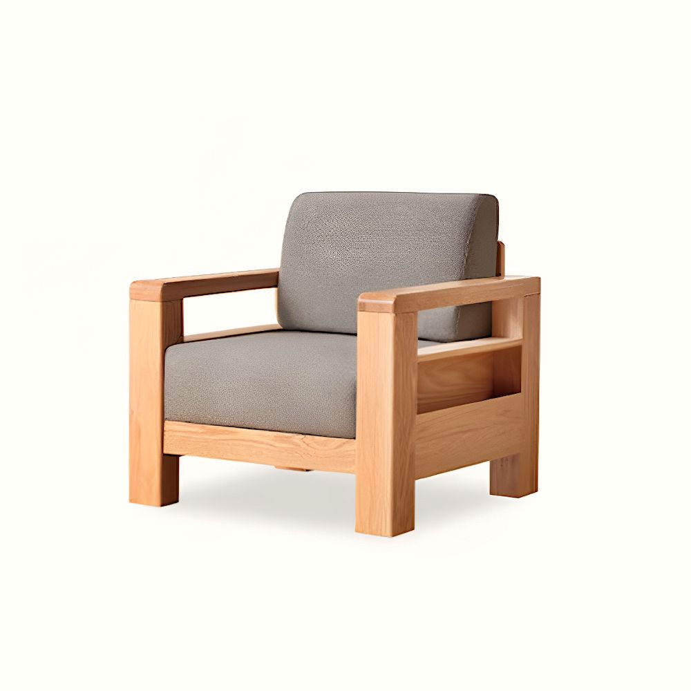 【橙家居・家具】/預購/加莫系列C款實木單人位沙發 JM-A5069/ 灰色