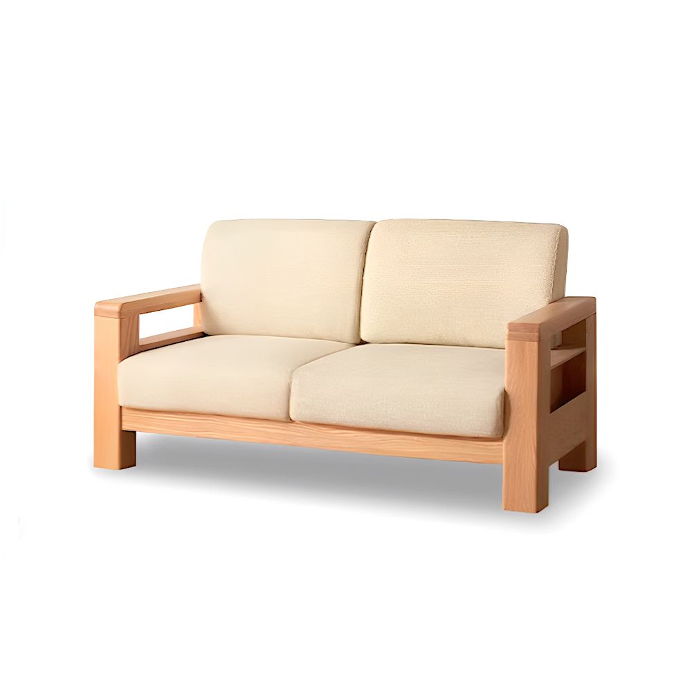 【橙家居・家具】/預購/加莫系列C款實木雙人位沙發 JM-A5069/ 米色