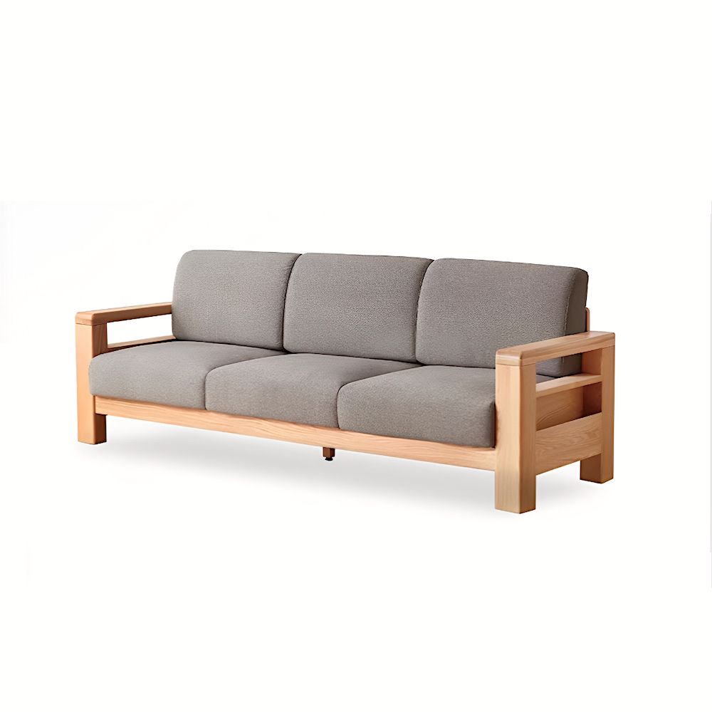 【橙家居・家具】/預購/加莫系列C款實木三人位沙發 JM-A5069/ 灰色