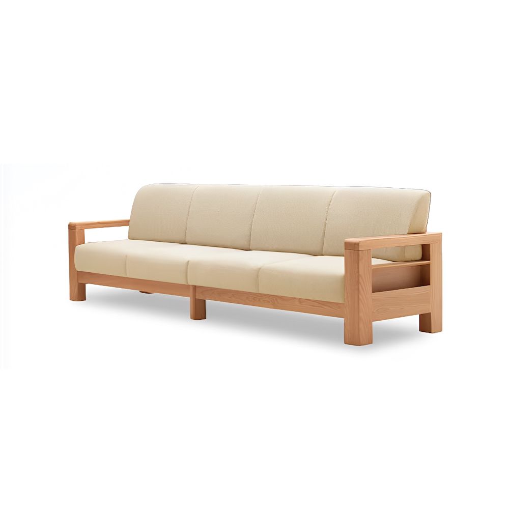 【橙家居・家具】/預購/加莫系列C款實木四人位沙發 JM-A5069/ 米色