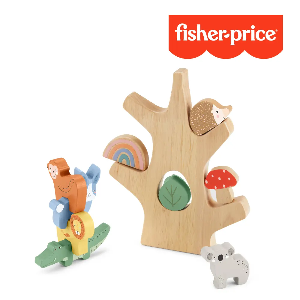 【Fisher price 費雪】木製可愛動物平衡樹