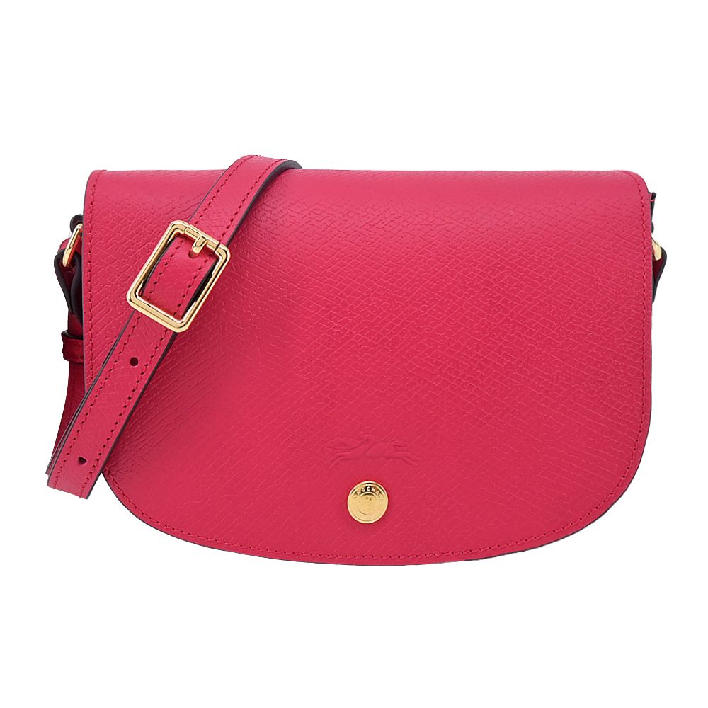 LONGCHAMP ÉPURE系列牛皮壓印半月型斜背包(小/洋紅)/平行輸入