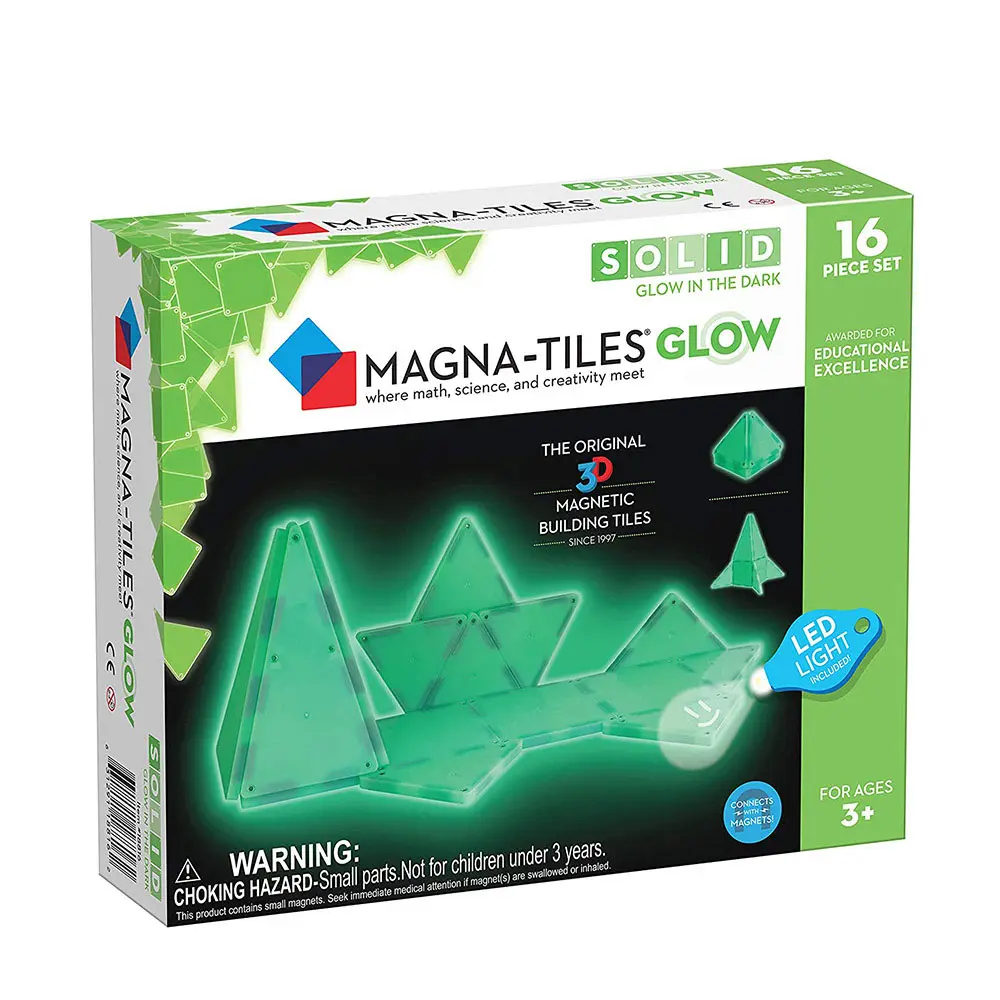 Magna-Tiles®夜光磁力積木16片(18816)/ 磁力片