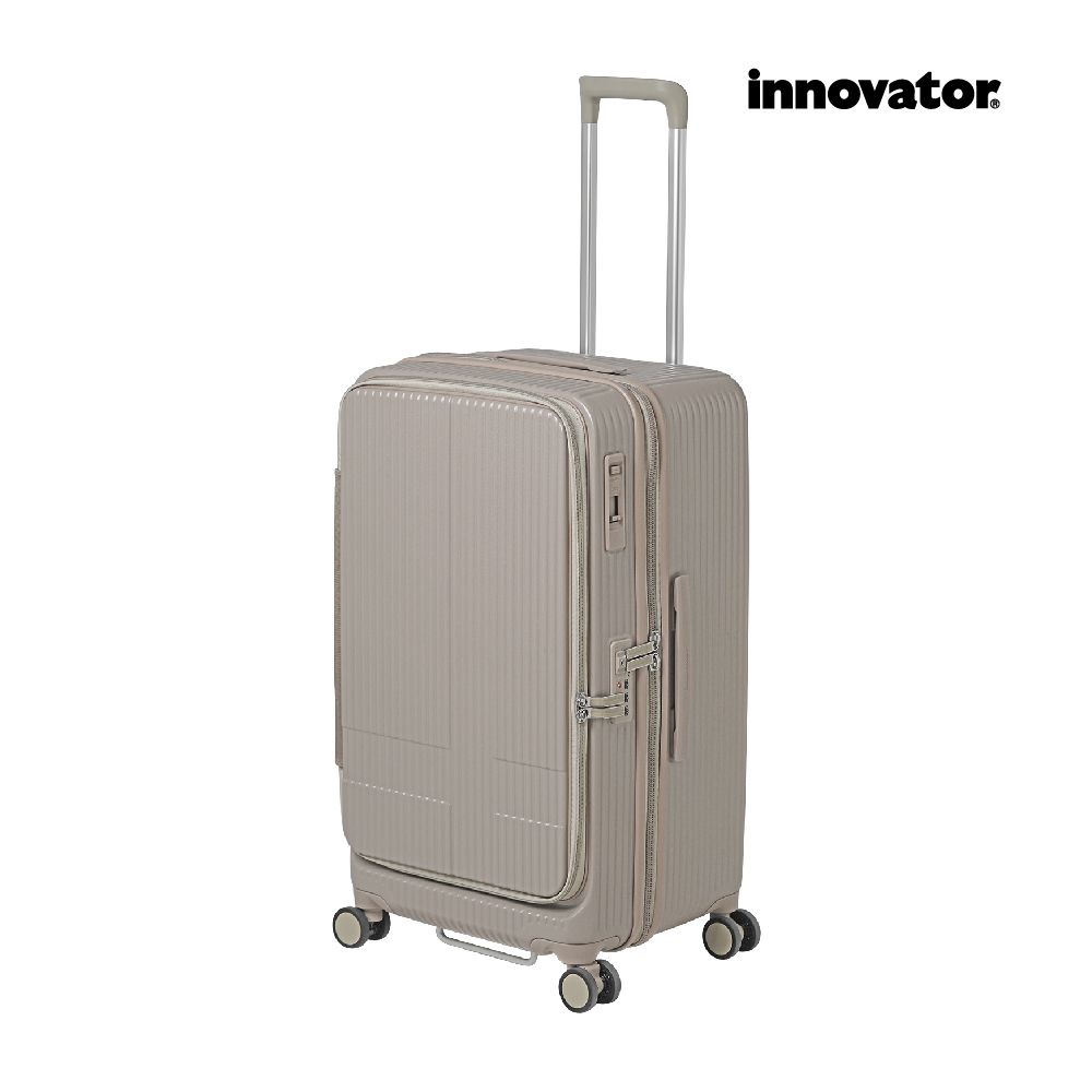 【Innovator】26吋 雙前開 剎車 防盜拉鍊胖胖箱/ 拿鐵咖啡