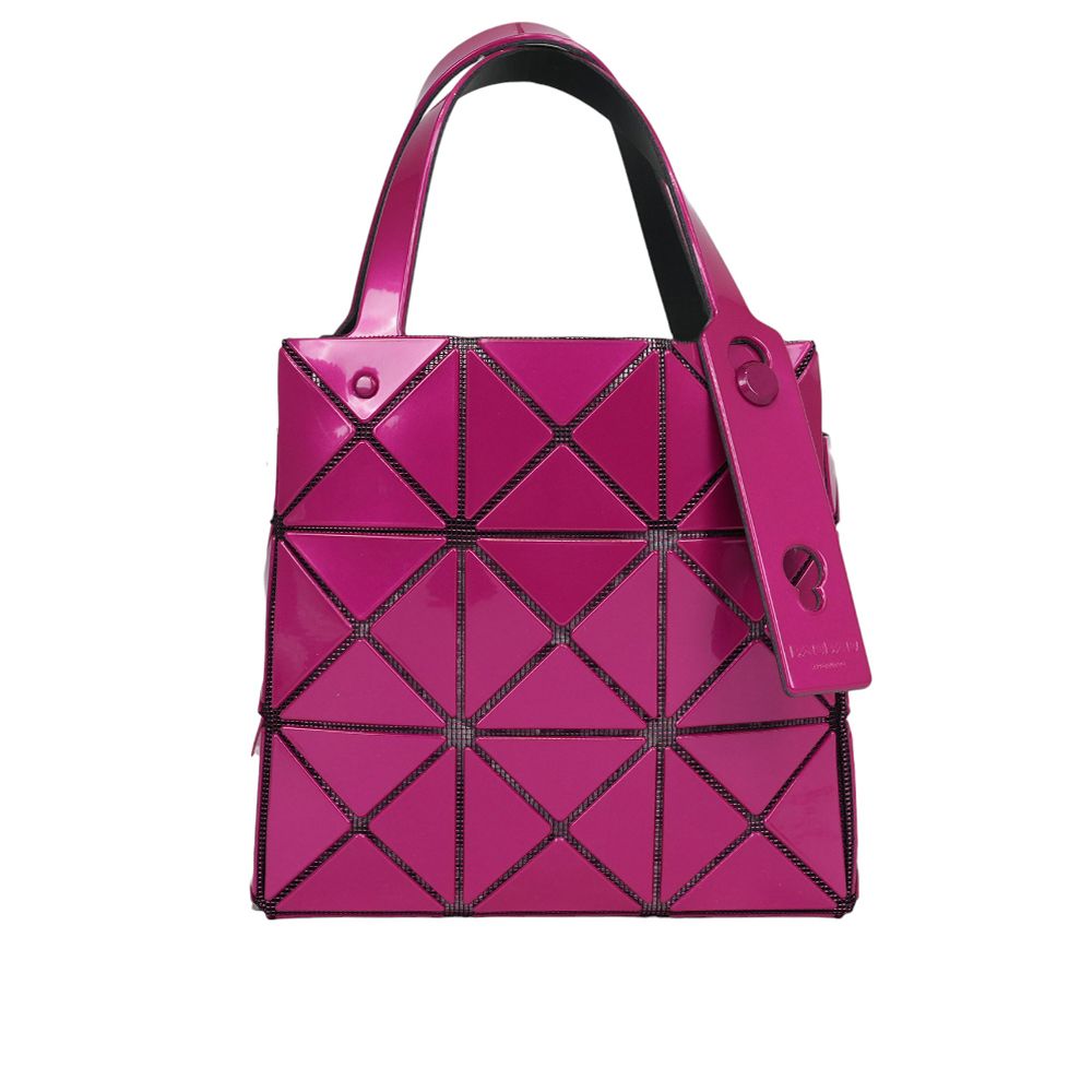 【ISSEY MIYAKE】BAO BAO CARAT 3X3 亮面手提小方盒(薔薇紅)/ 平行輸入
