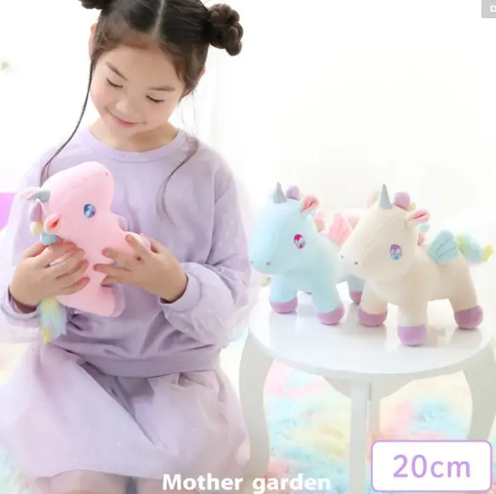 Usamomo萌兔桃桃-絨毛娃娃 柔軟獨角獸 桃 20cm