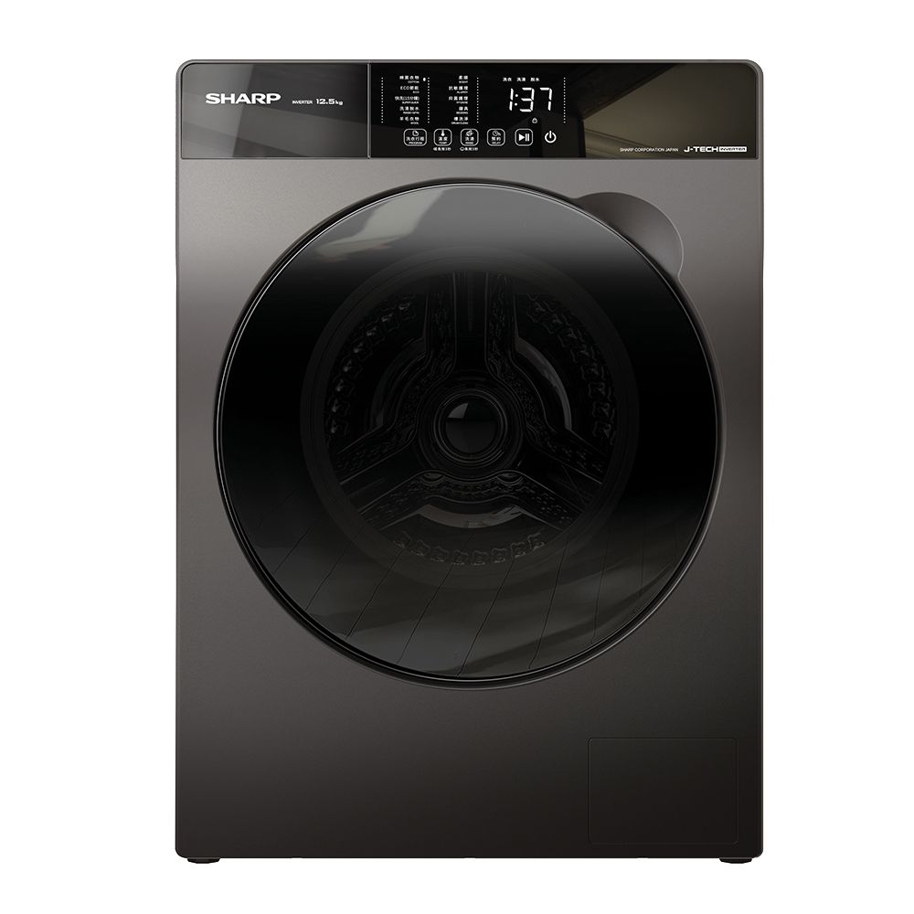 【SHARP 夏普】12.5公斤 Pro-Flex 滾筒洗衣機-洗脫 尊爵灰 ES-FKS125WT