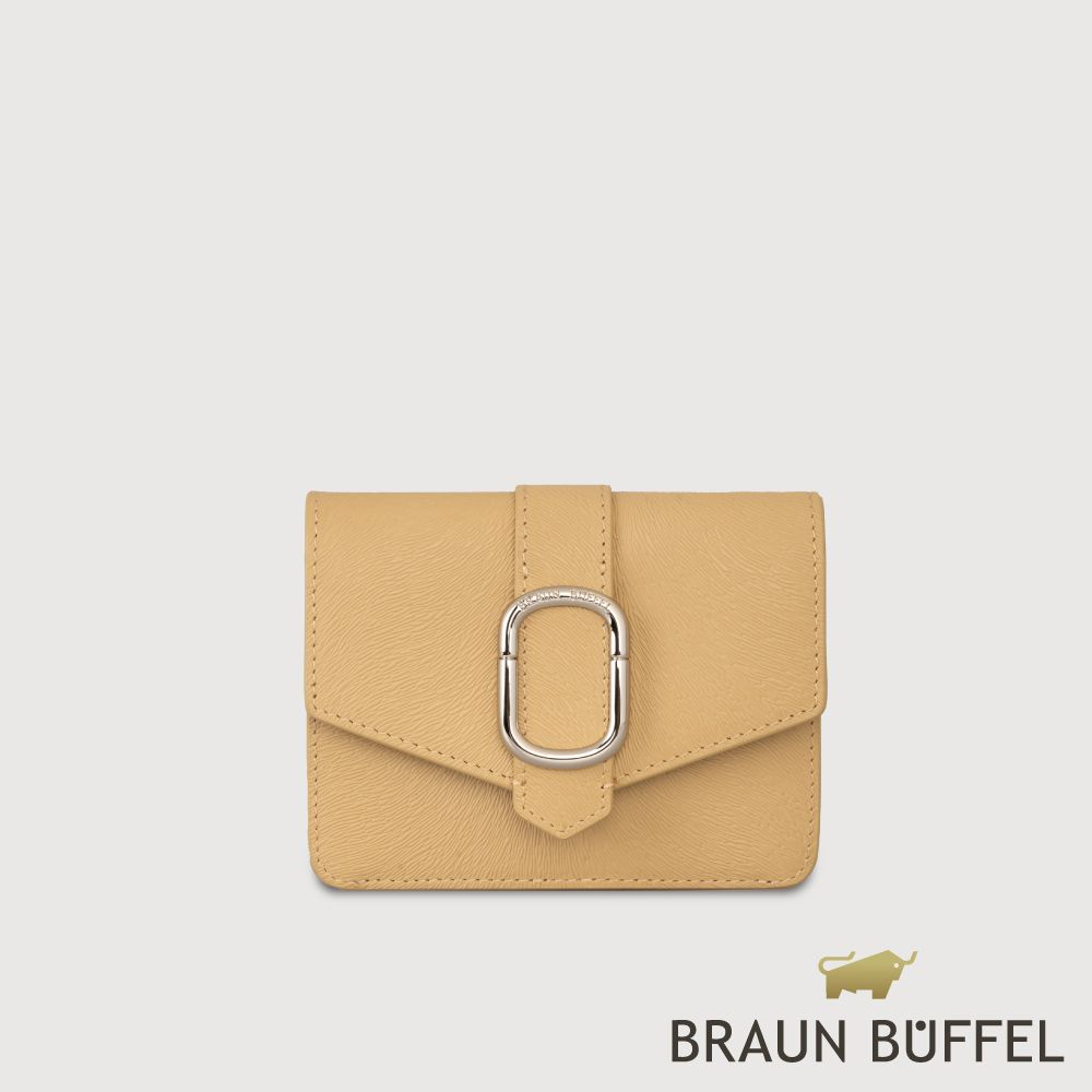 【BRAUN BUFFEL 德國小金牛】台灣總代理 瑟魯爾-A  3卡兩折短夾-淺棕色/BF845-403-CR