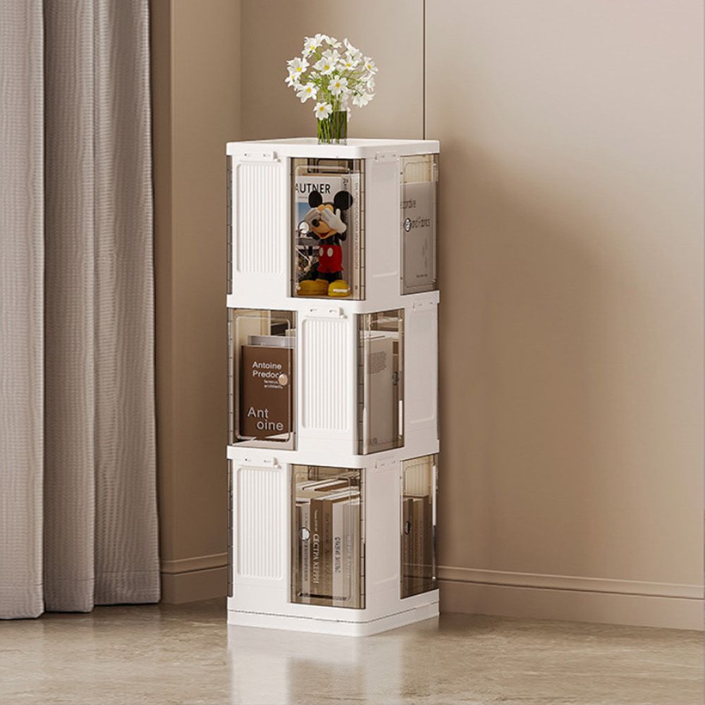 【AOTTO】北歐風三層旋轉落地置物書櫃(書架 書櫃 置物櫃 收納櫃)