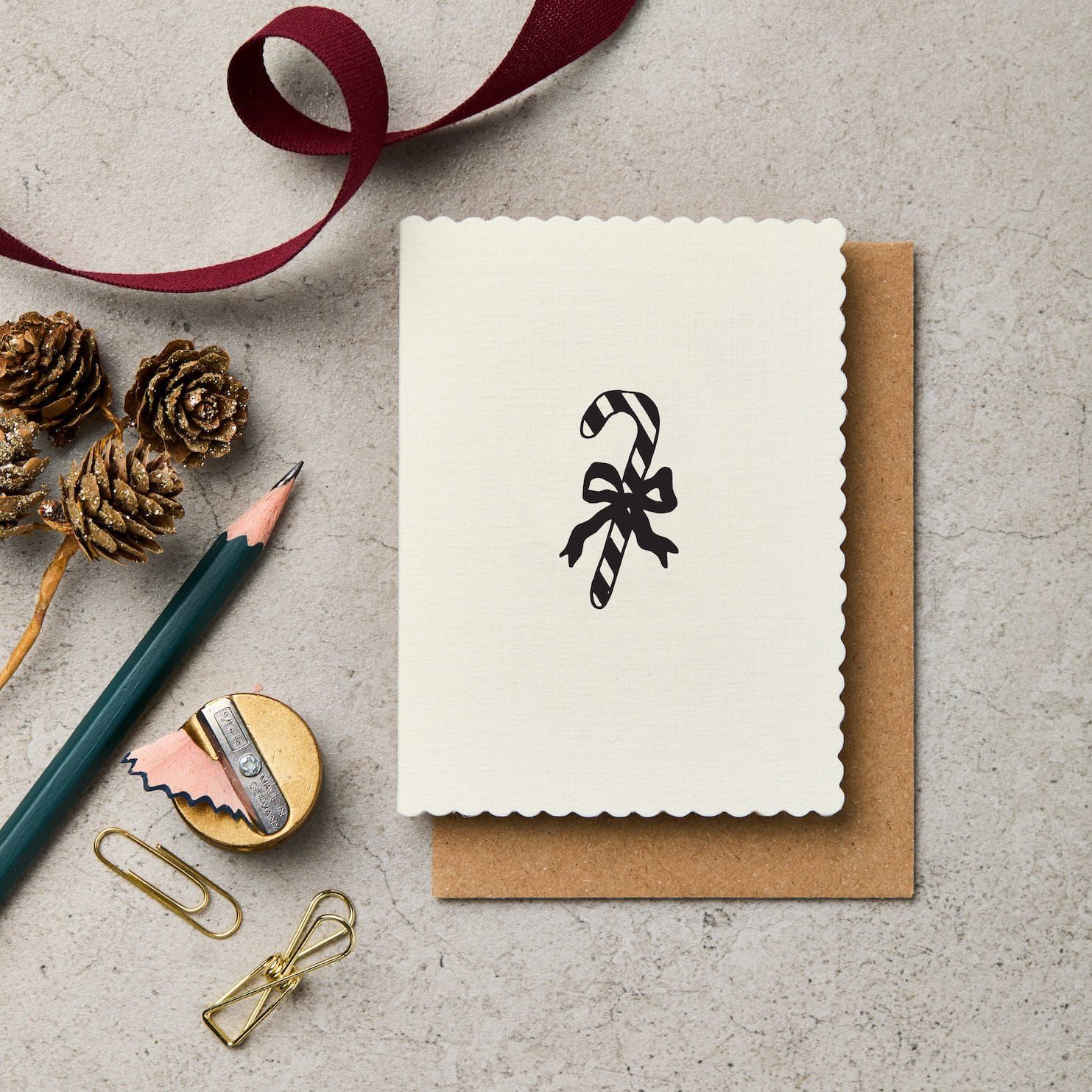 英國 Katie Leamon 聖誕卡/ Xmas Motif Candy Cane