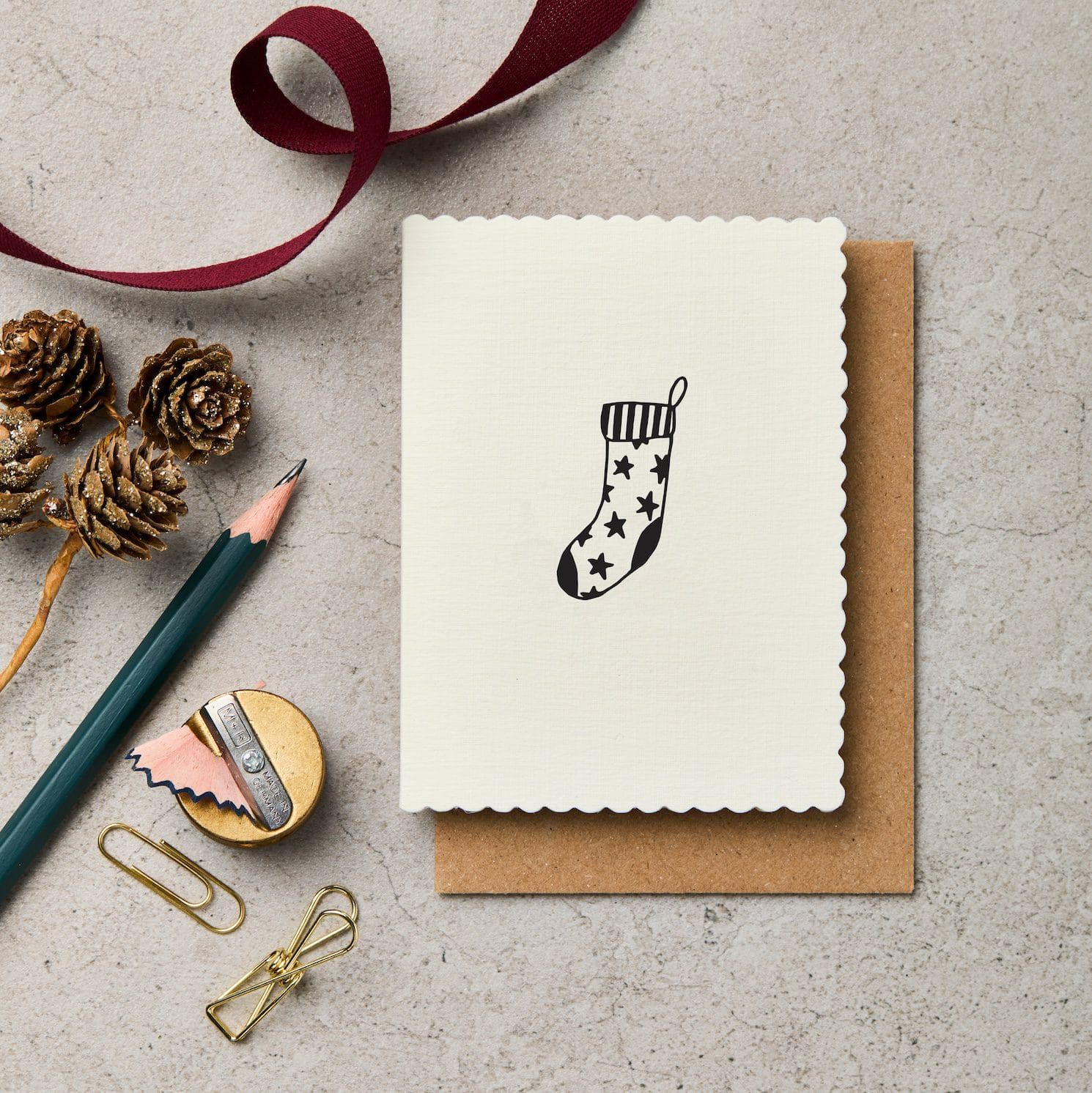 英國 Katie Leamon 聖誕卡/ Xmas Motif Stocking
