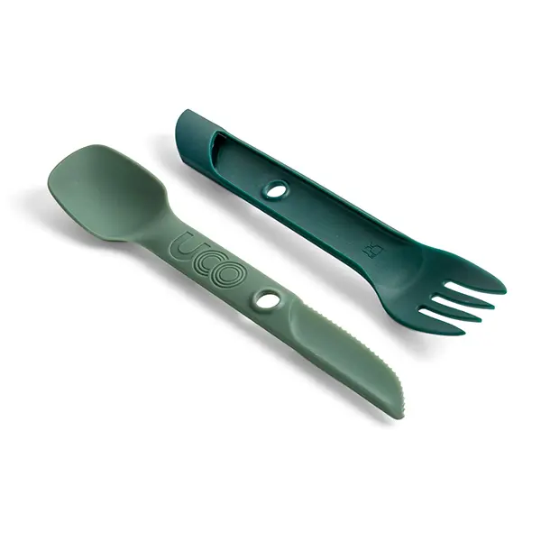 美國【UCO】SWITCH SPORK UTENSIL SET WITH TETHER / 多功能切換餐具組 / 刀叉餐具 / 無雙酚A /戶外用叉匙 耐熱240度 至 -20度/ 綠