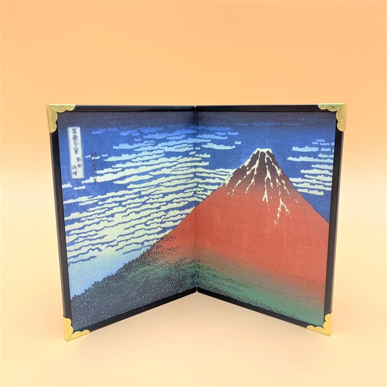 江戶御緣物語 【屏風】浮世繪 葛飾北齋 凱風快晴 赤富士 擺設 收藏 (小)