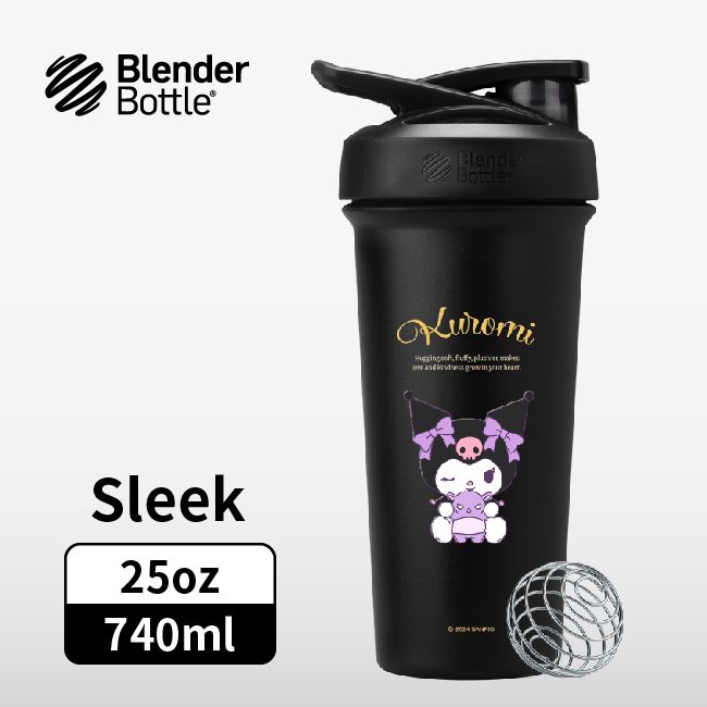 BlenderBottle Sleek按壓式不鏽鋼水壺/ 三麗鷗/ 酷洛米/ 暗黑甜心/ 25oz/ 740ml
