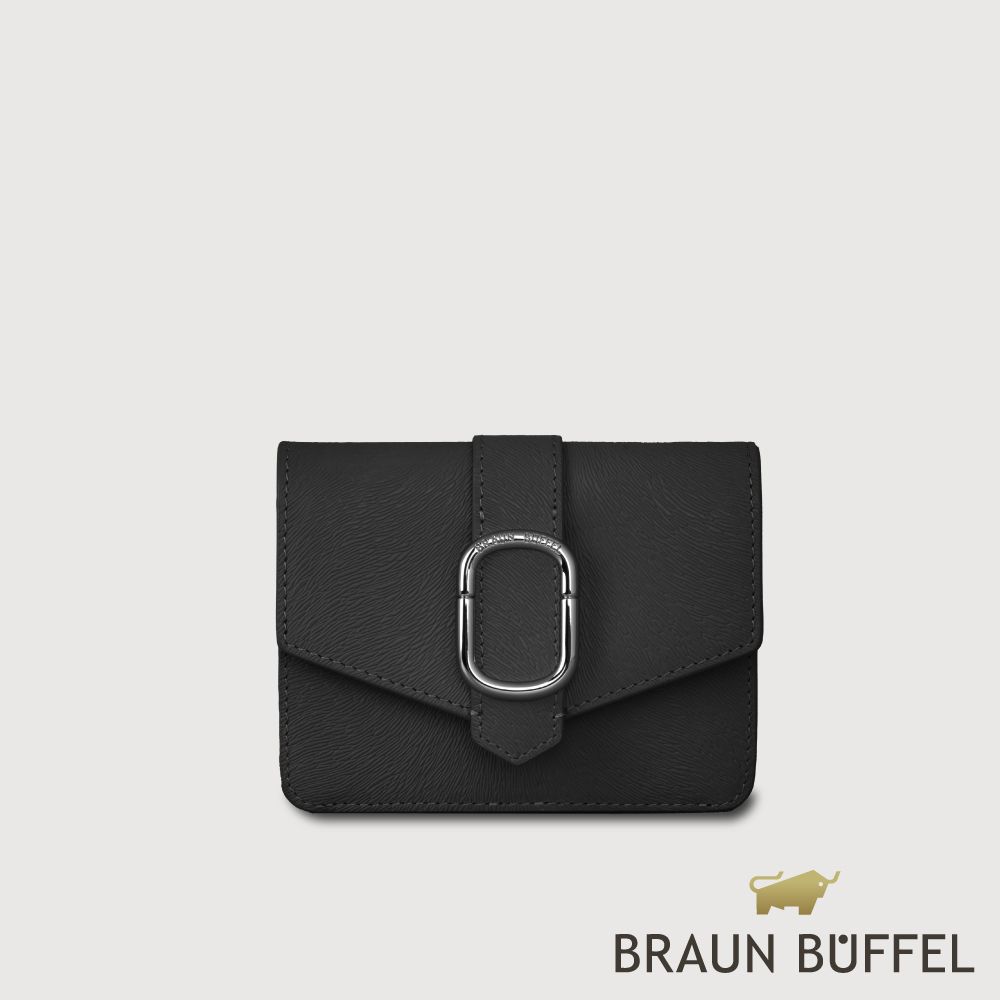 【BRAUN BUFFEL 德國小金牛】台灣總代理 瑟魯爾-A  3卡兩折短夾-黑色/BF845-403-BK
