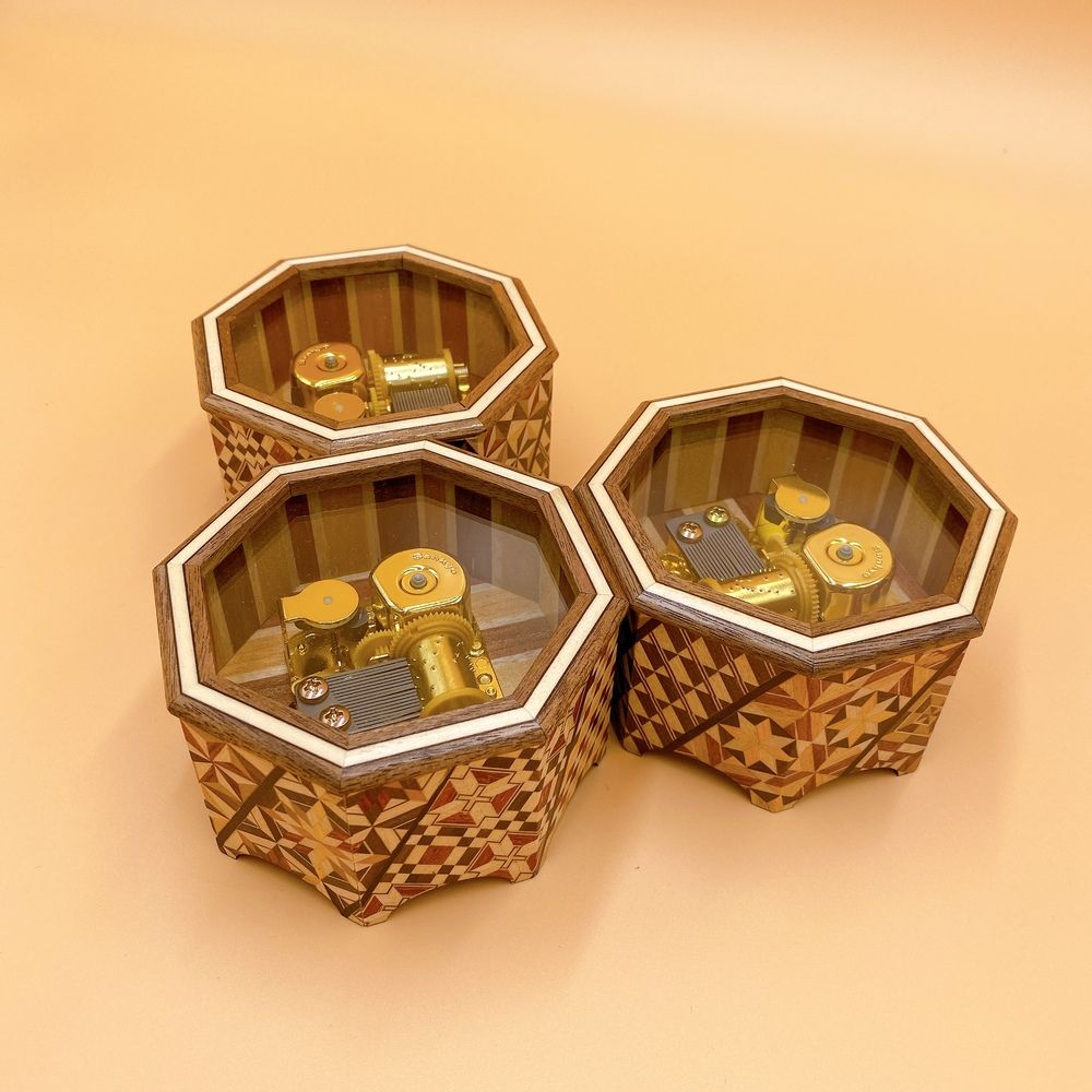 【箱根寄木細工】日本工藝品 八角音樂盒  糸/中島美雪 (糸/中島みゆき)