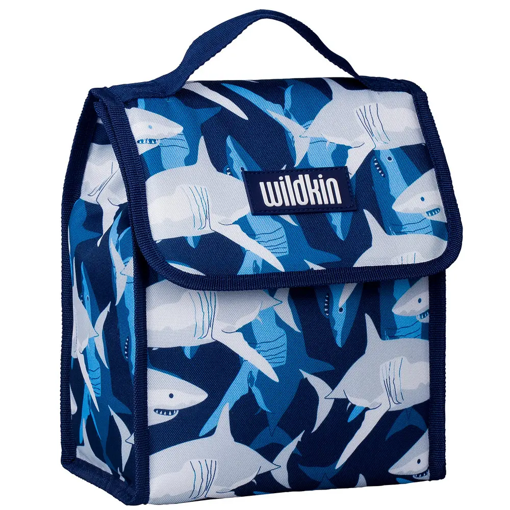 美國Wildkin 55系列直立式午餐袋/便當袋/保溫袋(3歲以上) 55700/ 鯊魚家族