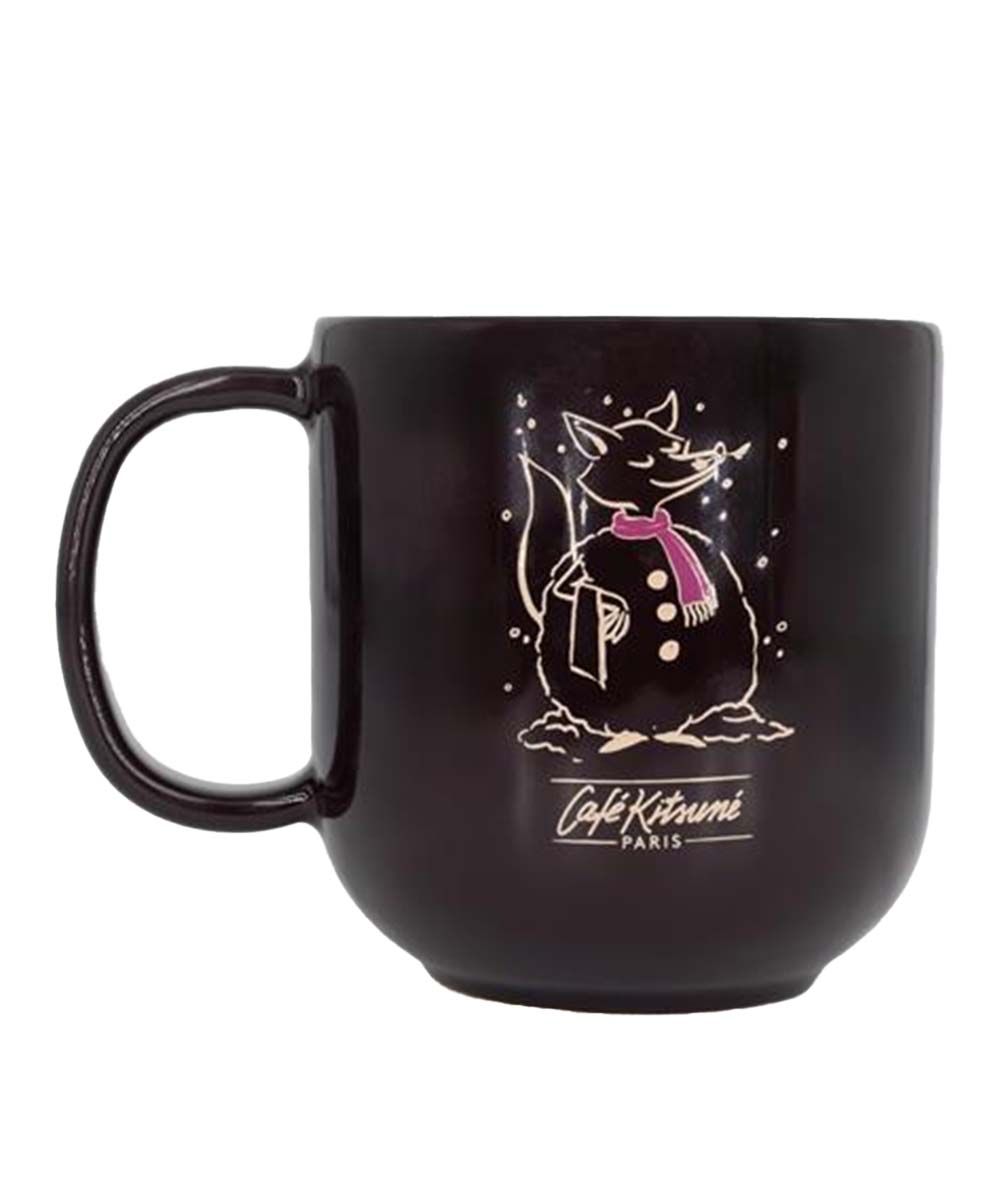 CAFÉ KITSUNÉ 深咖啡雪人狐狸咖啡馬克杯