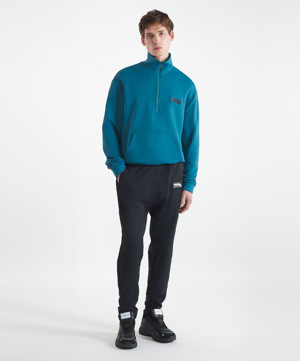 MAISON KITSUNÉ 湖水藍疾行狐狸LOGO半開襟衛衣_男/ M