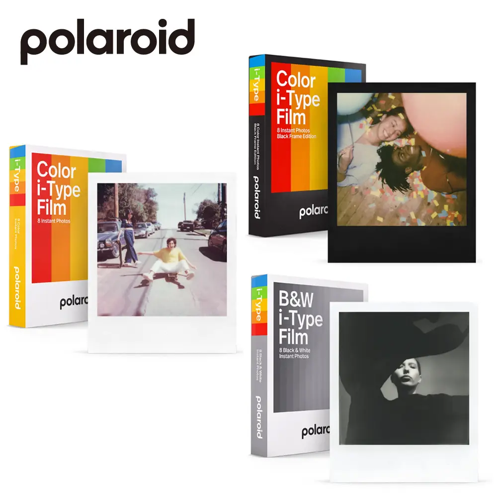 Polaroid 寶麗萊 i-Type系列相紙 三盒組 (彩色白框+彩色黑框+黑白色白框)