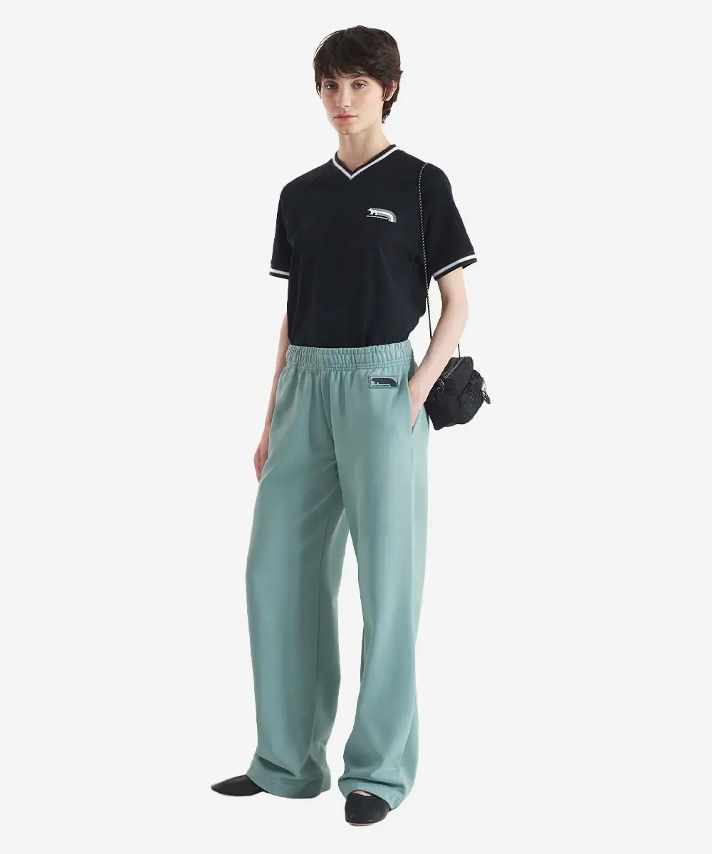 MAISON KITSUNÉ 寧靜黑疾行狐狸LOGO拉克蘭舒適短TEE_女/ XL