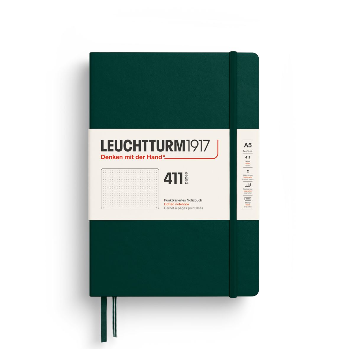 德國 LEUCHTTURM1917 411 硬殼筆記本/ A5/ 森林綠/ 方點