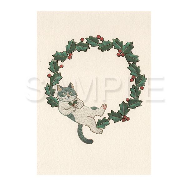【誠品獨家】日本 7 days cards 聖誕明信片/ Cat Wreath