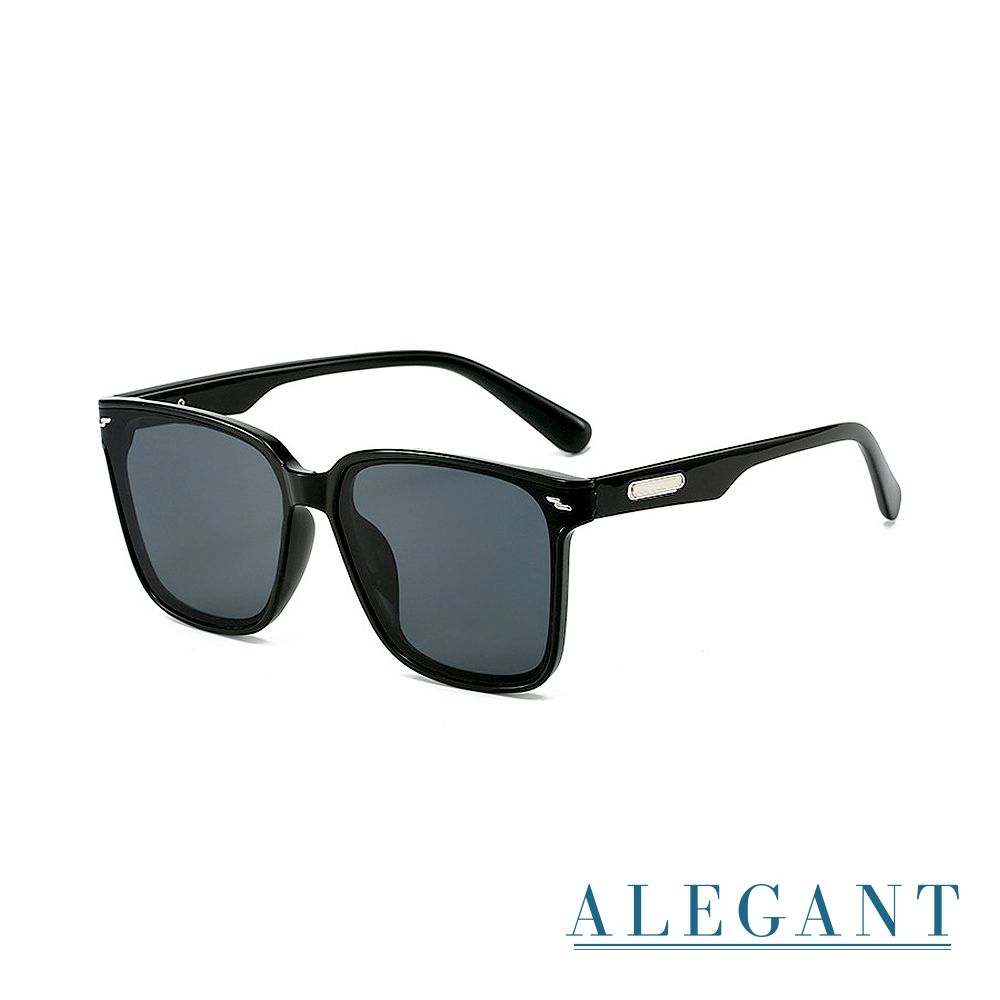 ALEGANT摩登風格輕量貓眼方框墨鏡/UV400太陽眼鏡/ 輝夜黑