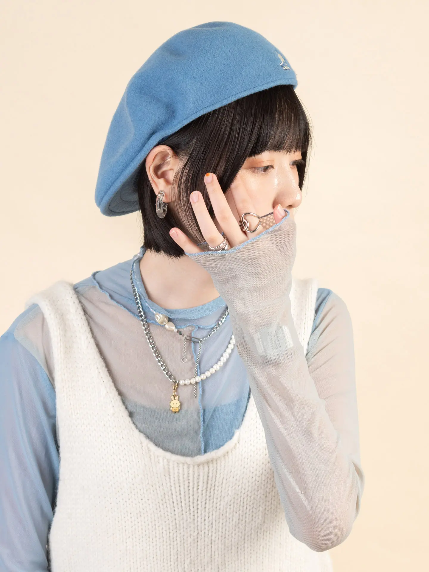 KANGOL 504 WOOL鴨舌帽/ 單寧藍/ M