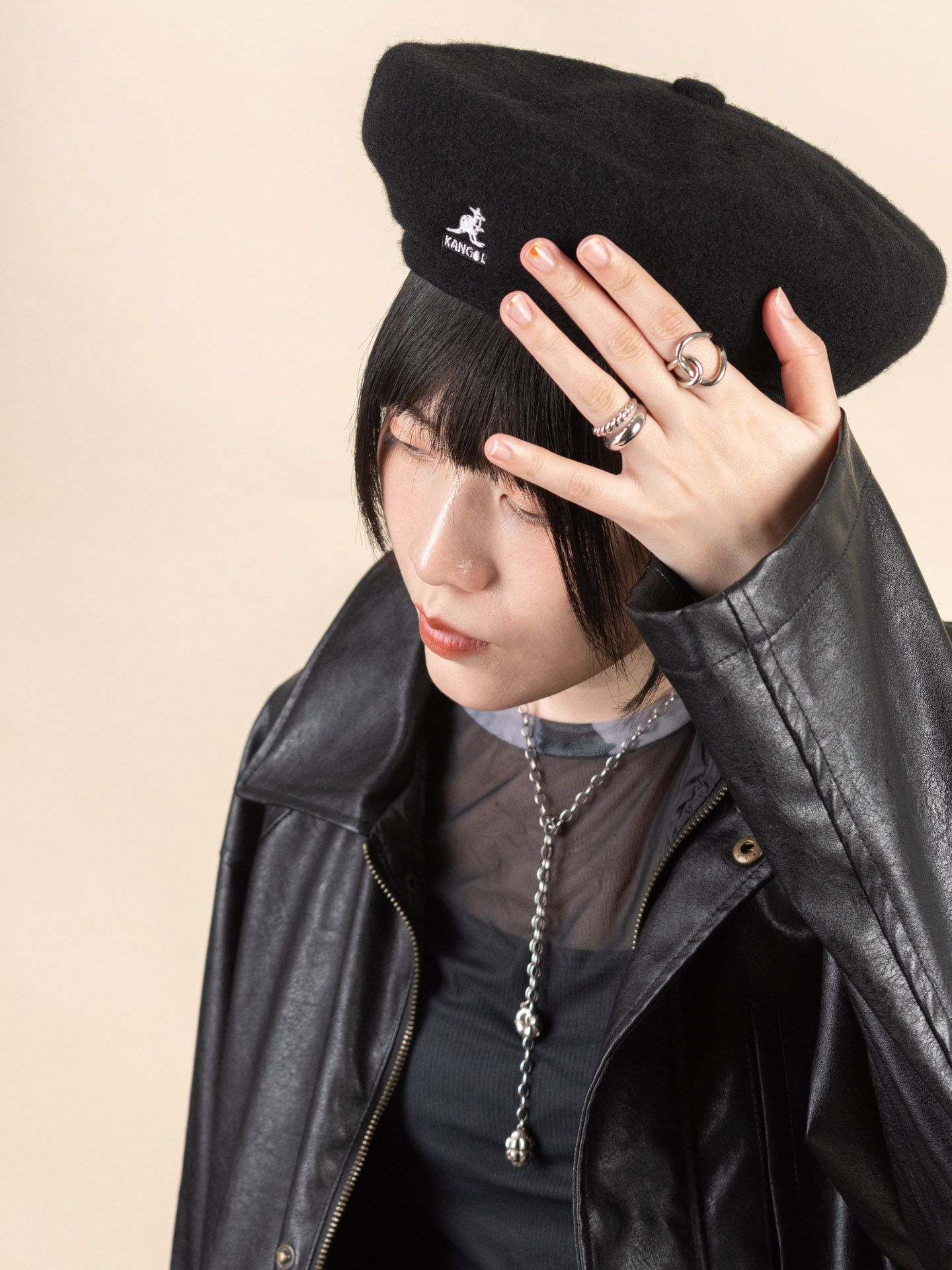 KANGOL WOOL JAX貝蕾帽/ 黑色/ M