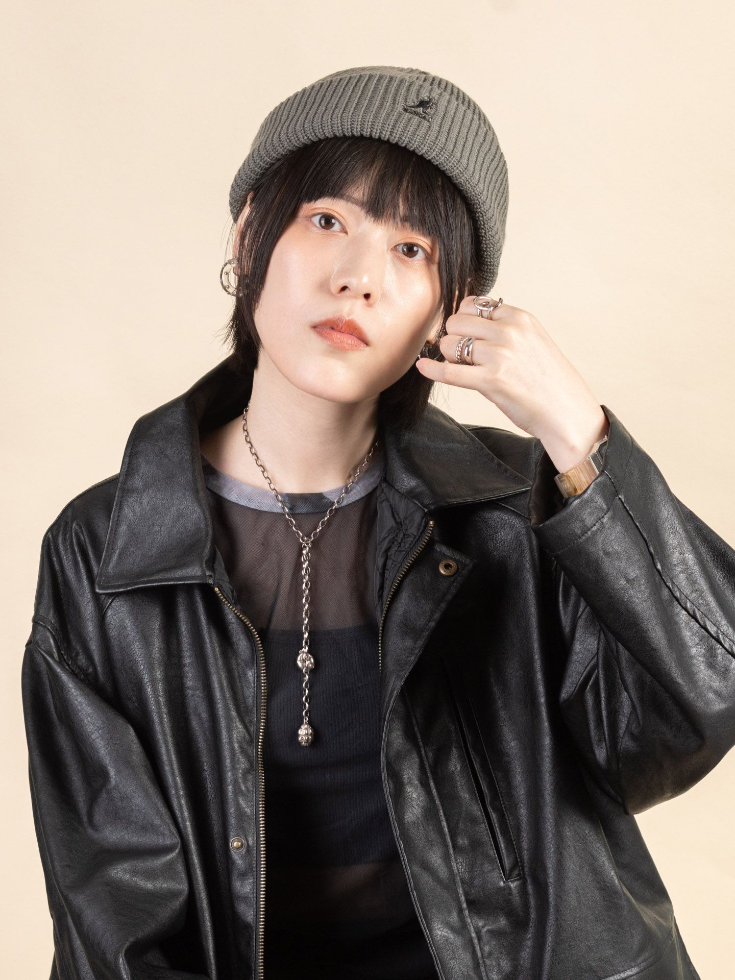 KANGOL 2 WAY頭顱帽/ 灰色/ F