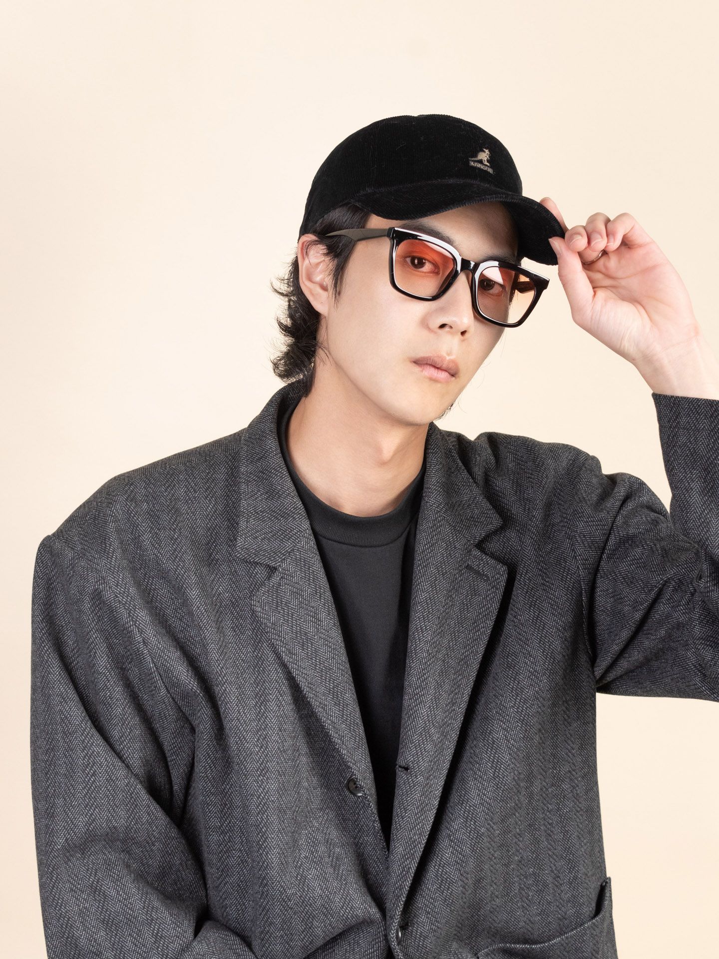 KANGOL CORD燈芯絨棒球帽/ 黑色/ F