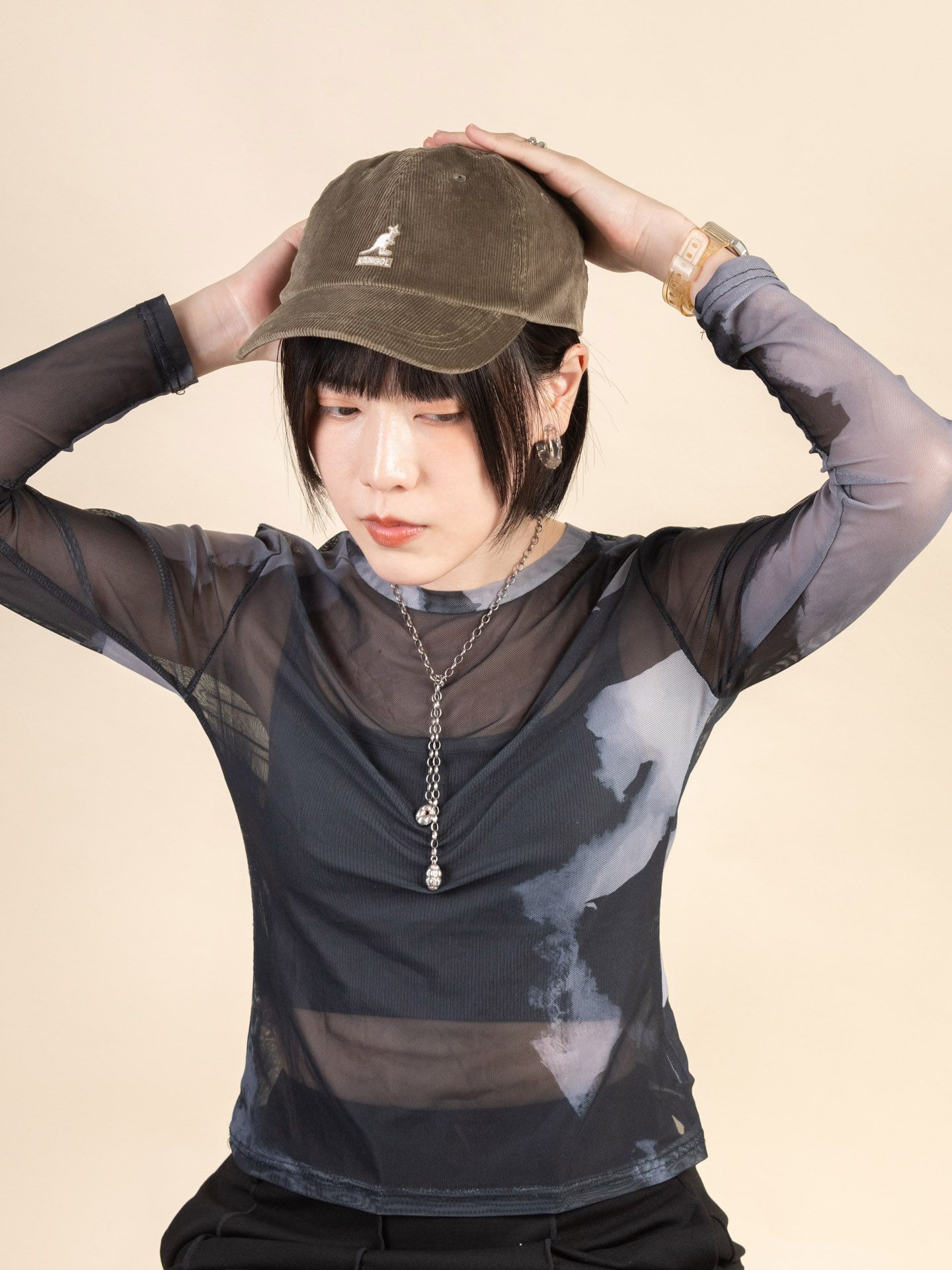 KANGOL CORD燈芯絨棒球帽/ 灰色/ F