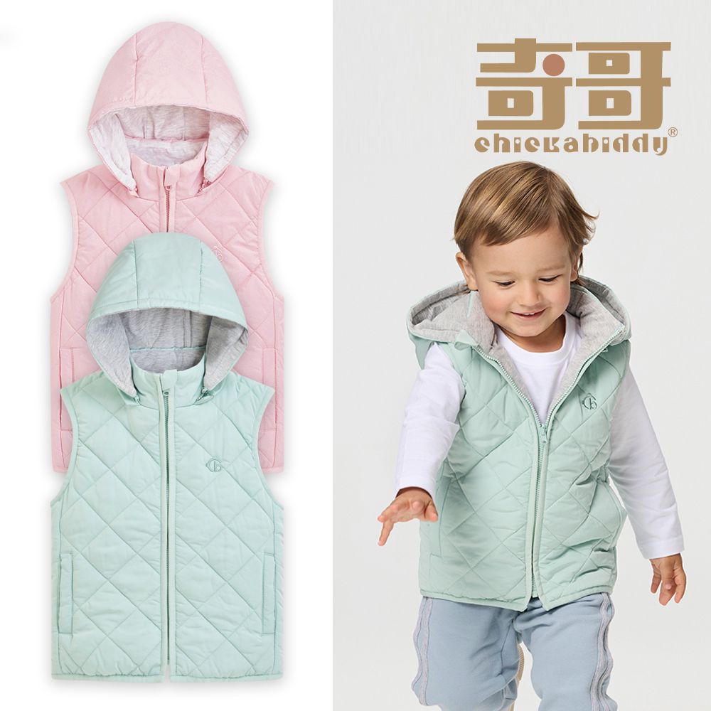 【奇哥】CHIC BASICS系列男女童裝雙面穿鋪棉背心外套(1-8歲)/ 淺灰綠色/ 2歲