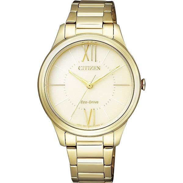CITIZEN 星辰ECO-Drive 美麗動人時尚女錶-金/ 34mm EM0412-52P